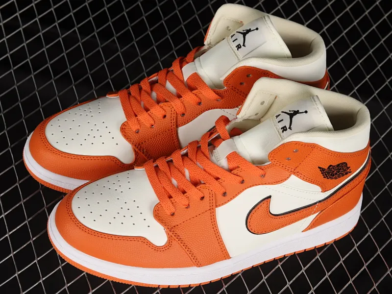 All Categories Air Jordan Jordan Series Basketball Shoes Air Jordan 1 Mid Air Jordan 1 Mid SE "Sport Spice" AJ1 Joe 1 White Orange Zhongbang Basketball Shoes DV1302-100